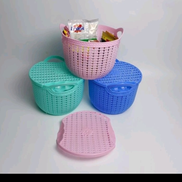 

1Pc Keranjang Happy+Tutup Serbaguna Souvenir Box Multifungsi Storage