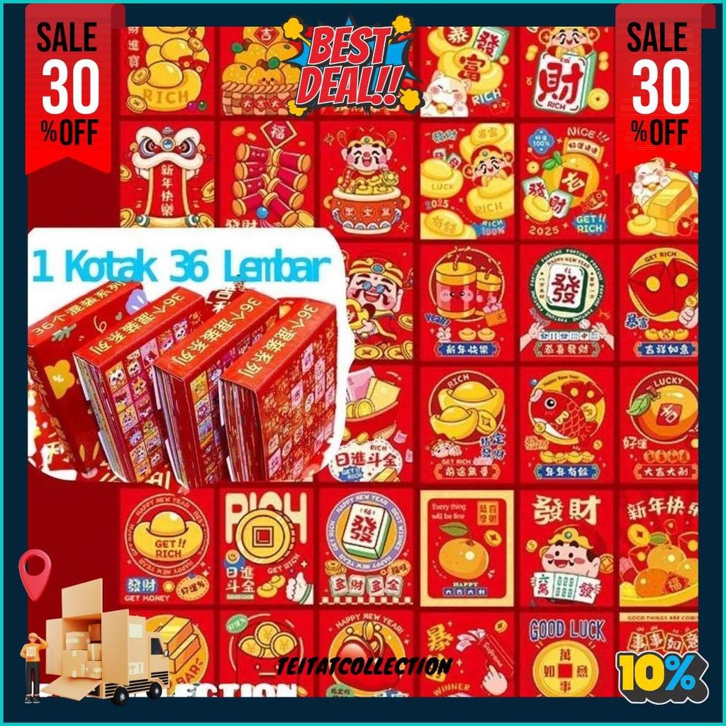 

Angpao Imlek Medium Isi 36 / Hong Bao Kartun Mix Bahan Artpaper Limited Edition Murah