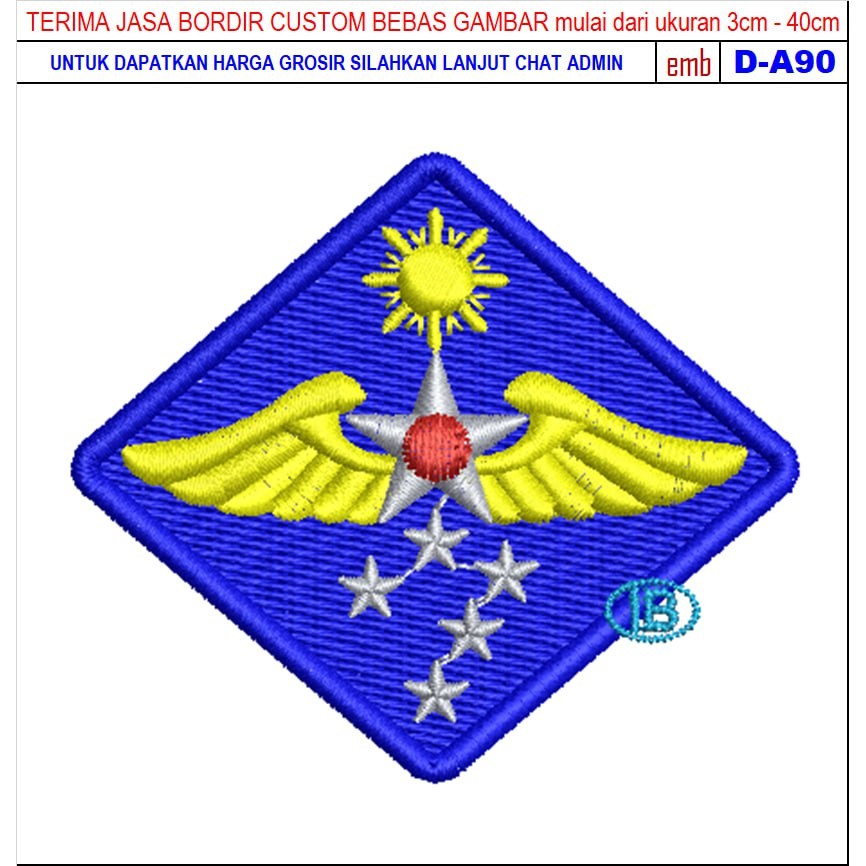 PATCH BORDIR LOGO D-A90 WW2 ARMY AIR FORCE REVIEW/TESTIMONI