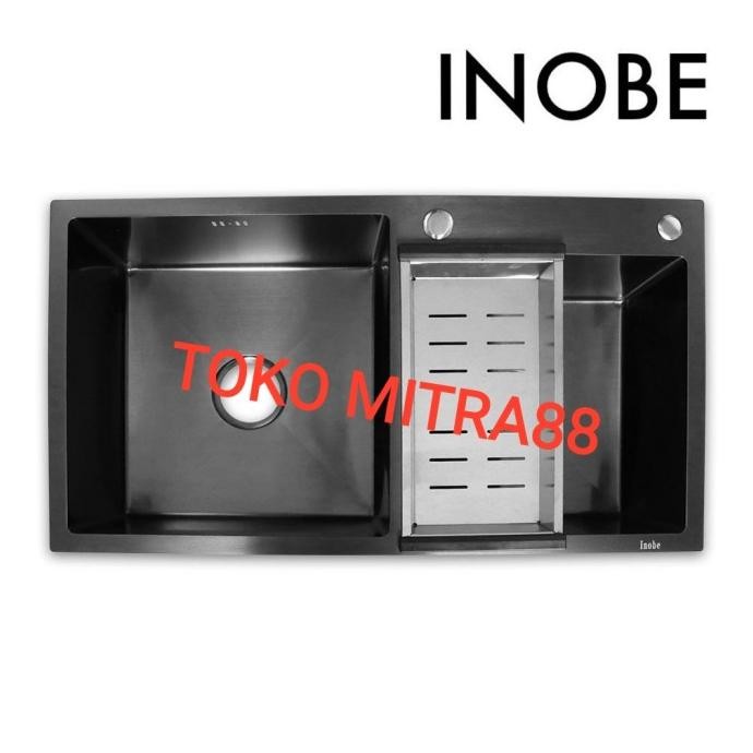 

PROMO KITCHEN SINK INOBE 8245 BLACK BAK CUCI PIRING 2 LOBANG HITAM