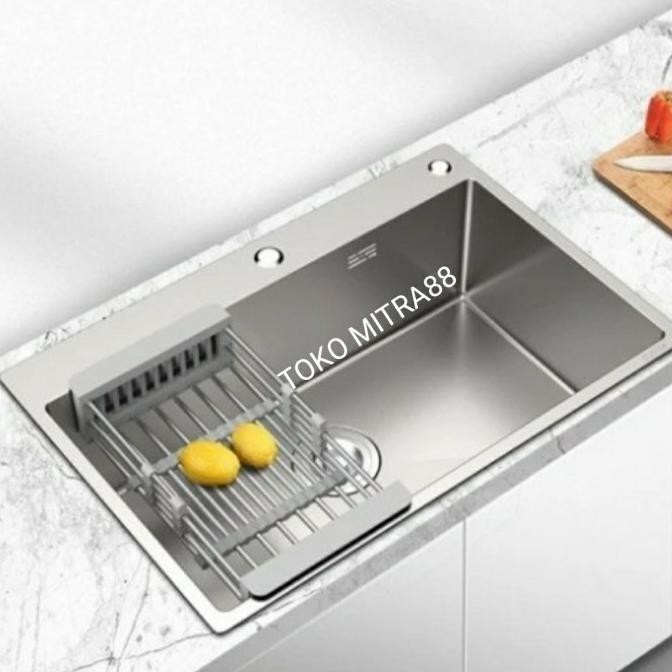 

PROMO KITCHEN SINK JKM 6045 STAINLESS KOMPLIT SET KRAN FEXSIBEL