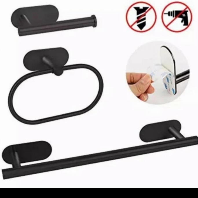 

PROMO PAKET PERLENGKAPAN ASESORIS KAMAR MANDI STAINLES HITAM