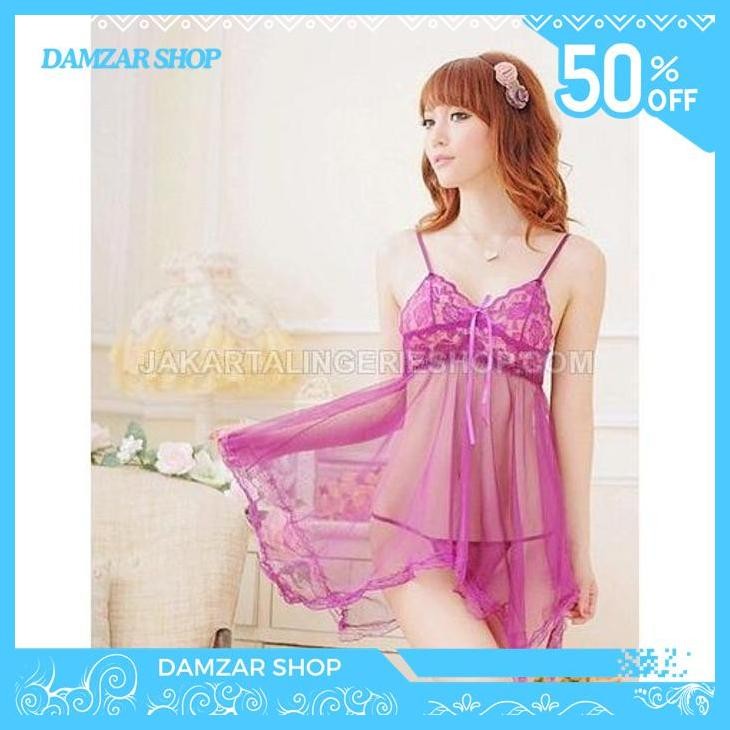 PURPLE BABYDOLL DRESS SEKSI - BAJU TIDUR WANITA MALAM PERTAMA MURAH BEST SELLER