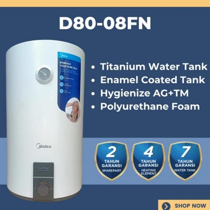 

PROMO WATER HEATER MIDEA 80 LITER GARANSI RESMI