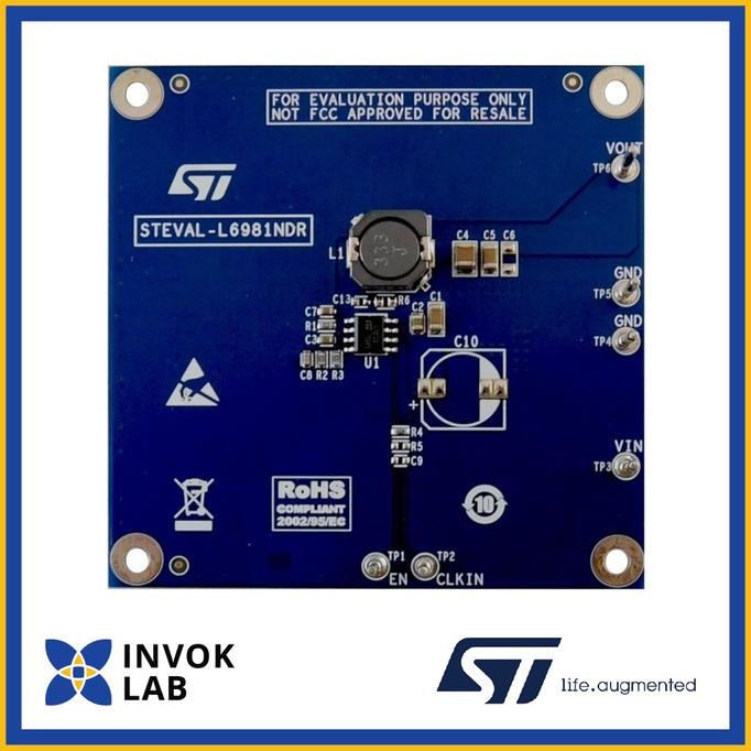 

PROMO STMICROELECTRONICS STEVAL-L6981NDR EVALUATION BOARD L6981NDR, POWER MANAGEMENT, SYNCHRONOUS BUCK SWITCHING REGULATOR