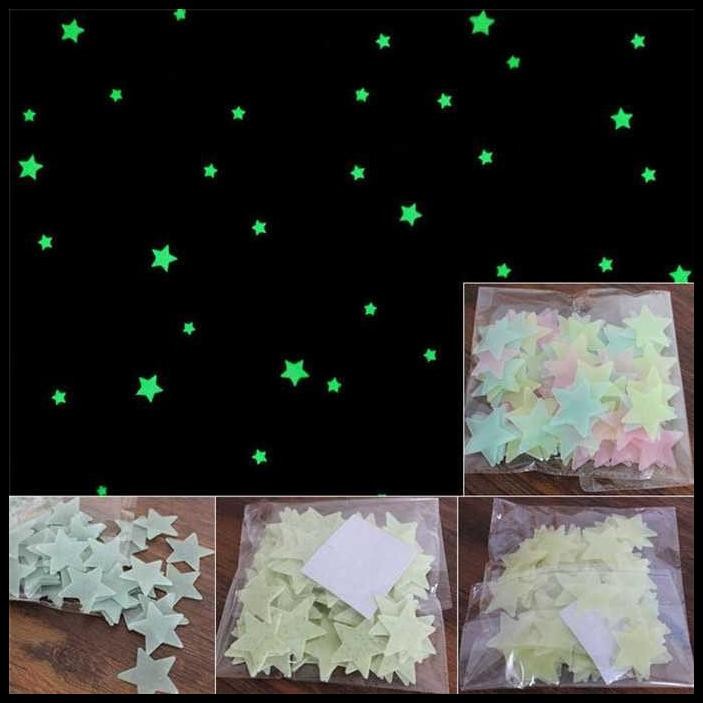

Stiker Dekorasi Bintang Glow In Dark 3Cm 100Pcs