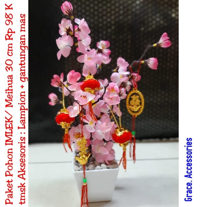 

CNY Pohon imlek meihoa angpao sakura 30 cm paket hiasan Limited