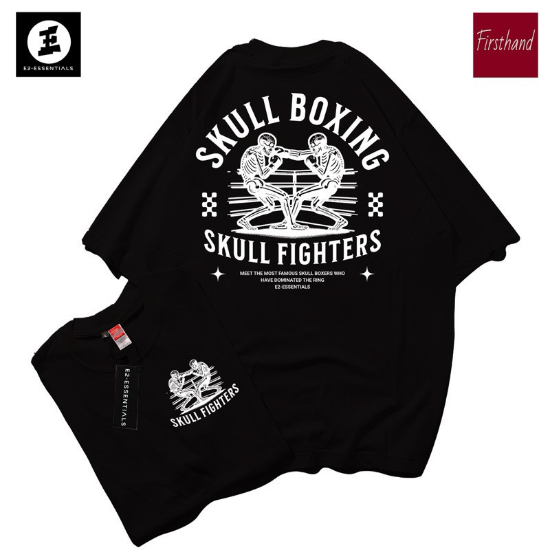 Kaos Graphic E2 Boxing Baju Distro Premium  Skull Boxing Baju Tinju  Tinju Original