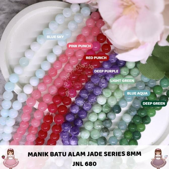 

code 680 Manik Batu Alam Bulat Jade Series round beads