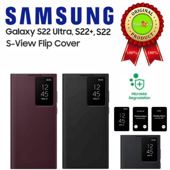 Flip Clear View Cover Case Untuk Samsung S22 Ultra S22Ultra
