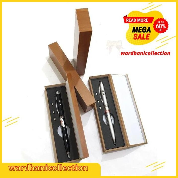 

[HITAM] PULPEN LASER 3 IN 1 KOTAK KAYU EXCLUSIVE POINTER GIFT BOX WOOD FREE ONGKIR !!