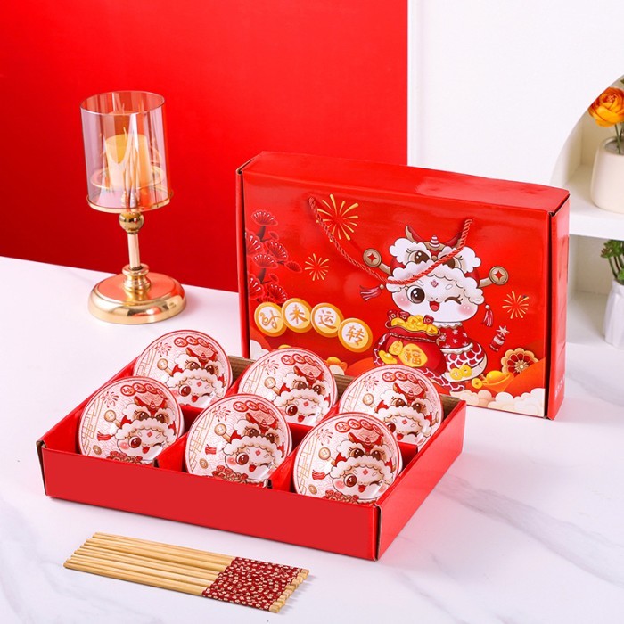 

Imlek Snake Year Bowl Set / Hampers Imlek Chinese New Year Set Gift - SYBS-6PCS Limited