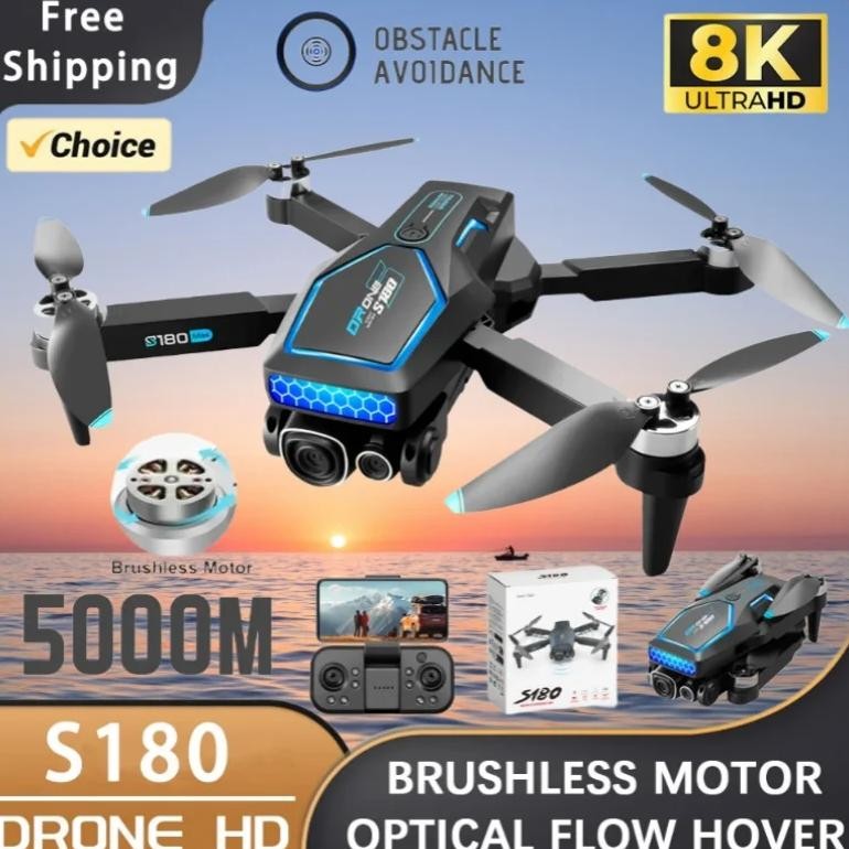 s180 rc drone with 8k camera hd professional 5g gps wifi 360 obstacle avoidance dual brushless motor