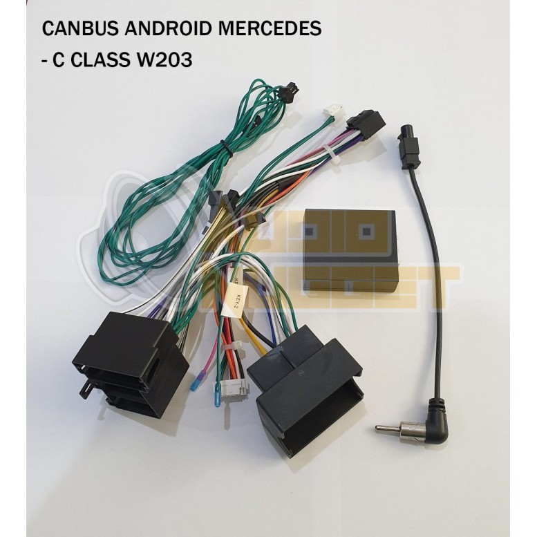 Modul kabel socket remot stir canbus android Mercedes C Class W203