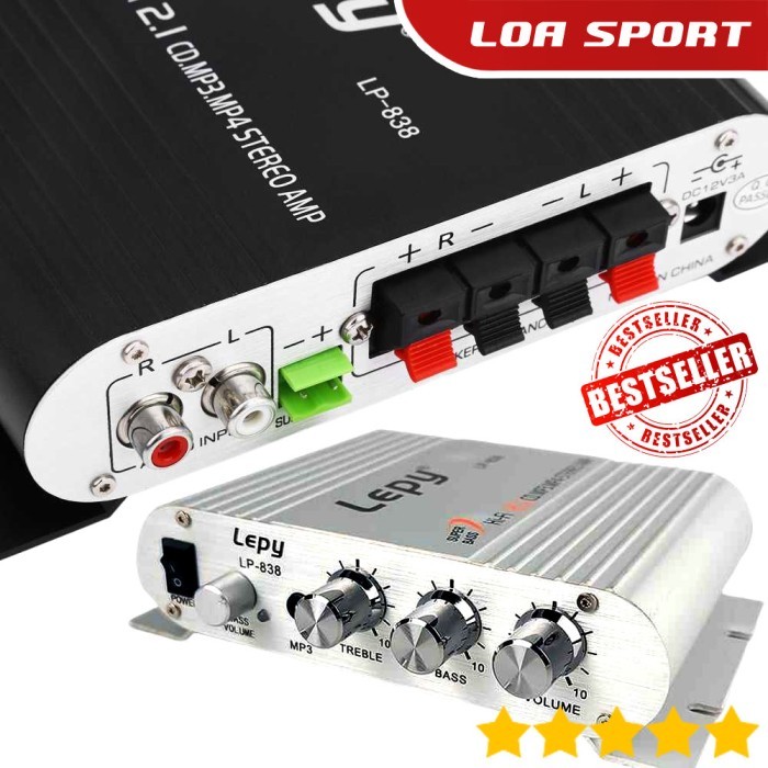 Power Amplifier Speaker Mobil Treble Bass Booster Subwoofer Output