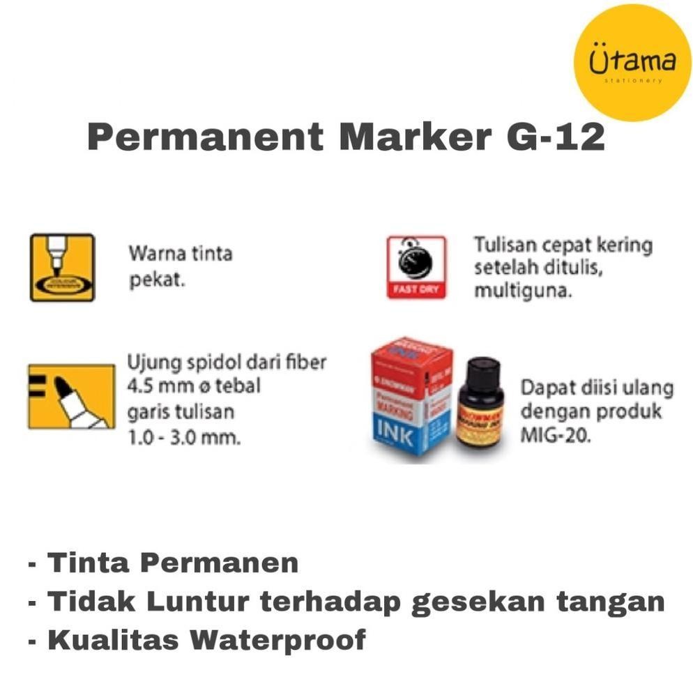 

Flash Sale Trend Spidol Snowman Permanen G-12 Hitam/Permanent Marker G12 Black (Grosir 6Pcs @6.250) Grosir