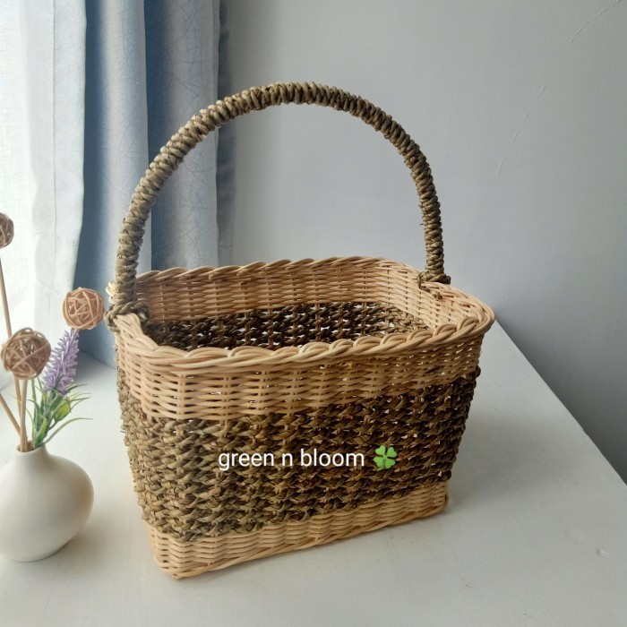 

Imlek keranjang rotan parcel hampers buah kue kering natal imlek lebaran - 30 x 20 x 18 !NEW