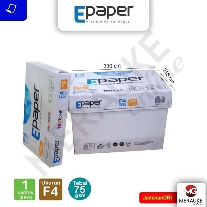 

TERBARU - Kertas HVS F4 75 gsm PER-KARTON (1 KARTON isi 5 RIM)