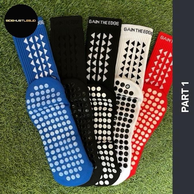 NEW Kaos Kaki Anti Slip Gain The Edge Official Grip Socks Mid Calf