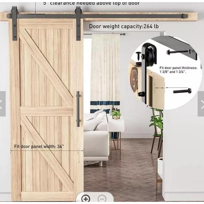 Pintu Geser Barn Door Sliding Besi Rel Pintu Geser Door Track 2 Meter