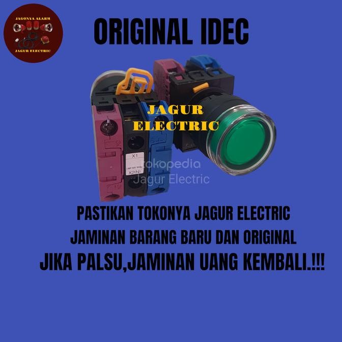 Promo YW1L-MF2E Push Button Lamp Idec 220/24V 1NO+1NC+LAMP COD