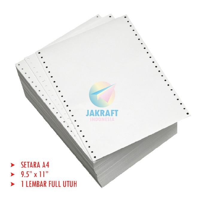 

BEBAS ONGKIR - Kertas Continuous Form A4 9.5 x 11 1 Ply (K1) Full Utuh HVS Komputer