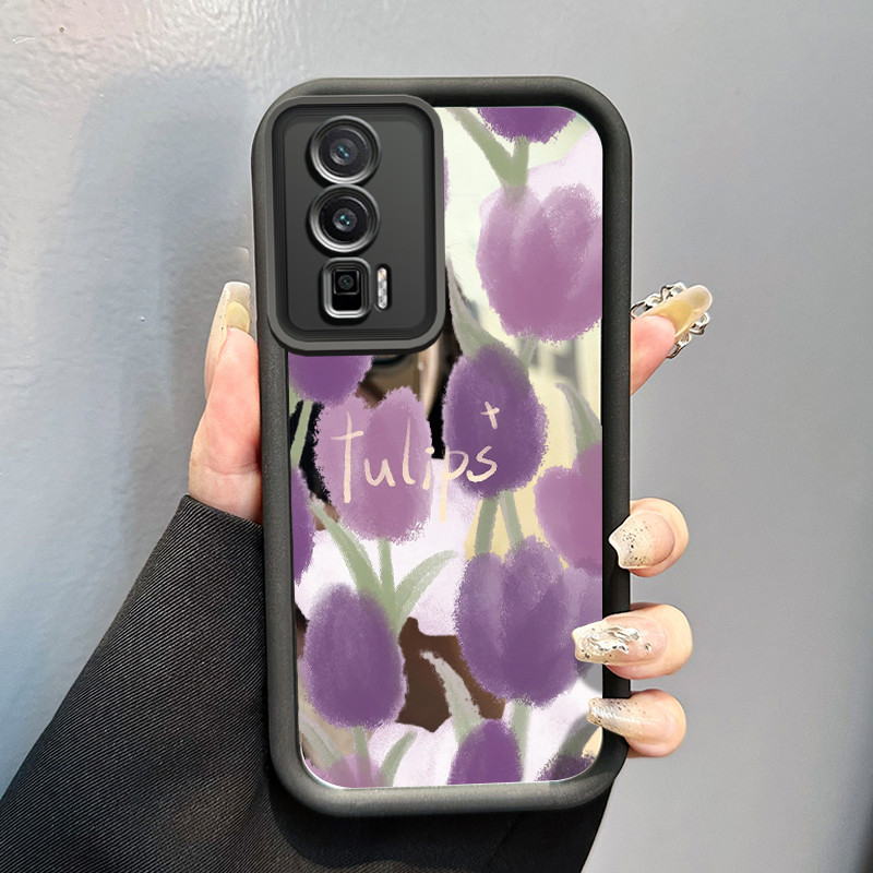 Casing Hp Untuk Xiaomi POCO F5 Case Casing Softcase ponsel Tulip HP Kesing pelindung silikon cermin 