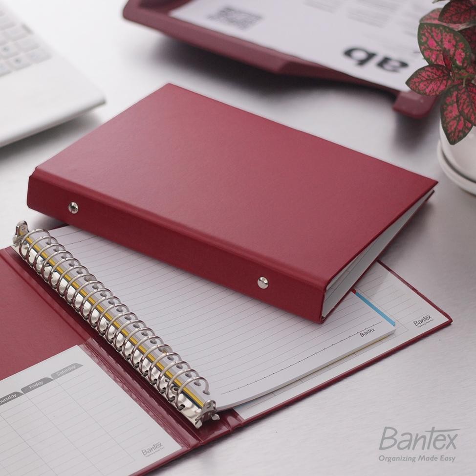 

Bantex Binder Note A5 20 Ring Besi Loose Leaf Multiring Binder Maroon 1324 14