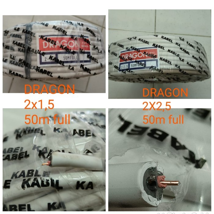 PRODUK TERBATAS Kabel Listrik NYM 2 x 2.5 Tembaga 1 roll isi 50 Meter 2x2,5