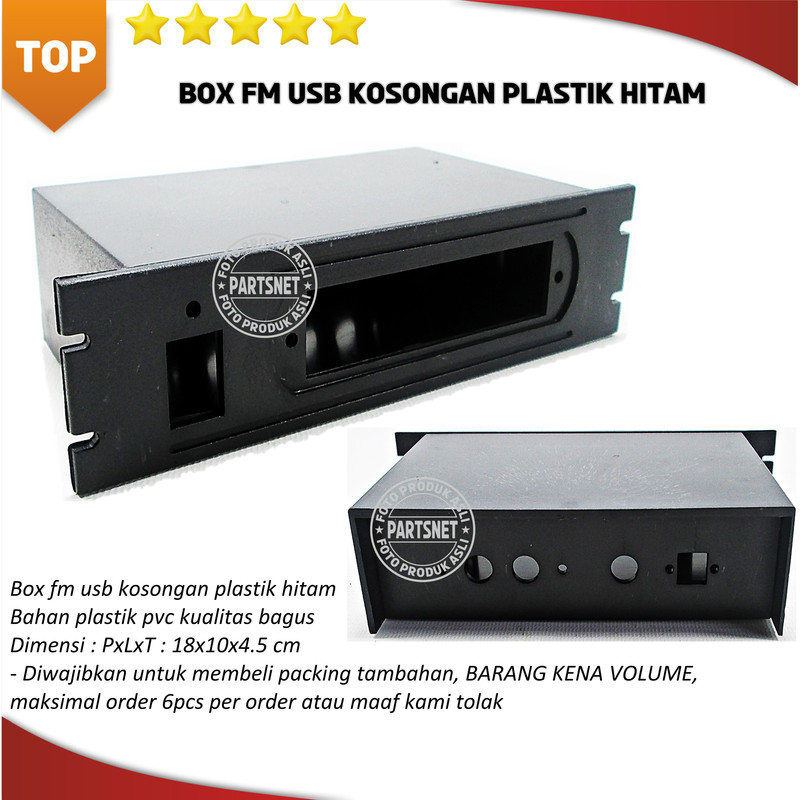 Box fm usb kosongan plastik hitam