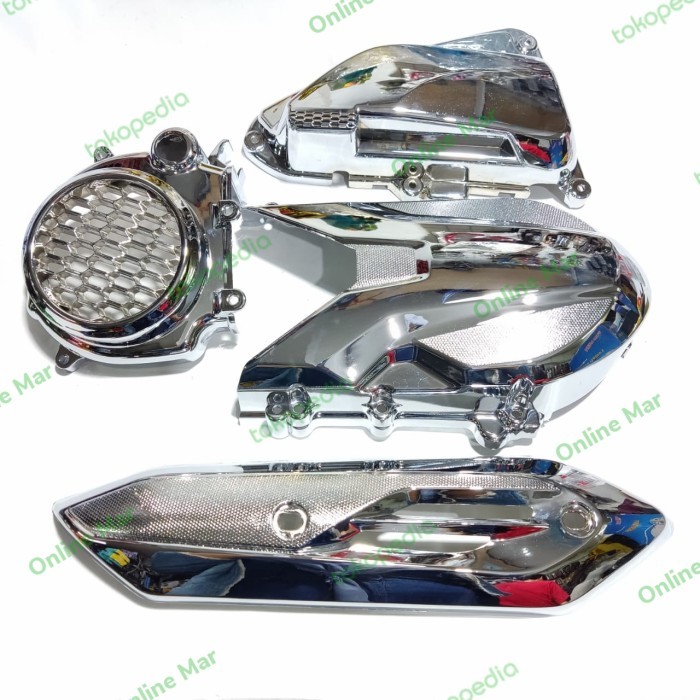 Cover Tutup Cvt 1Paket Chrome Genio Beat Street 2020 Beat Deluxe Pekan Promo