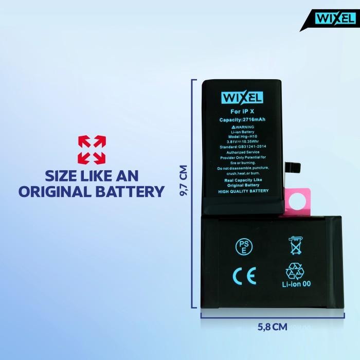 Wixel Original Baterai Apple Iphone X Batre Batrai Double Power Ori