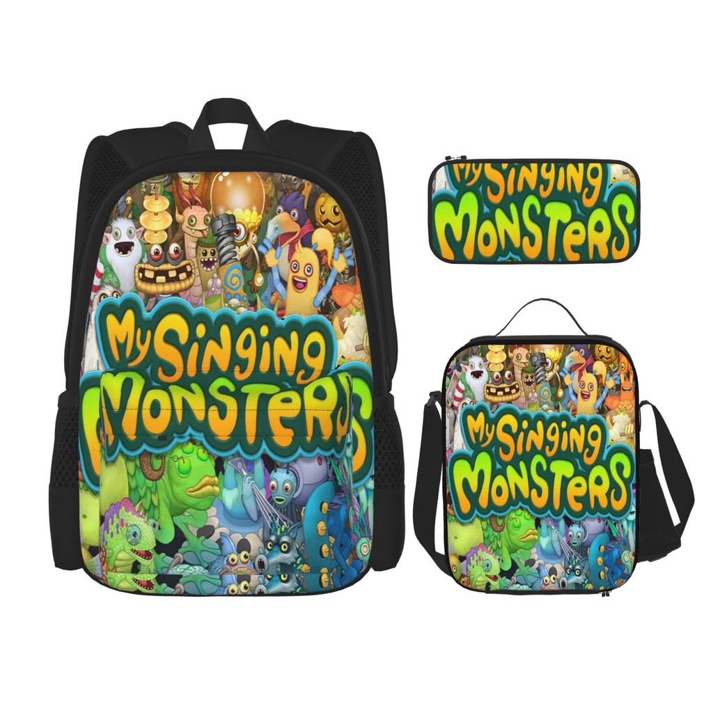 

My Singing Monsters 3 buah set Ransel Set dengan Tas Buku Sekolah Kotak Makan Siang Kotak Pensil untuk Anak Laki-Laki dan Perempuan |2E49E5EB|