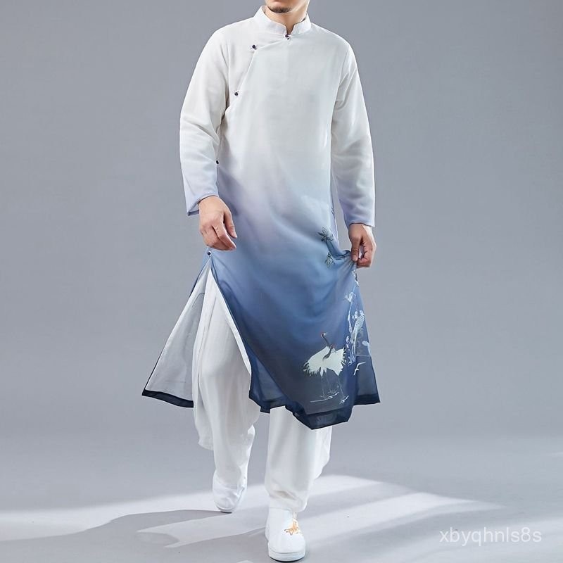 Baju Pria Gaya China, Hanfu Klasik, Gaun Panjang Antik untuk Pertunjukan