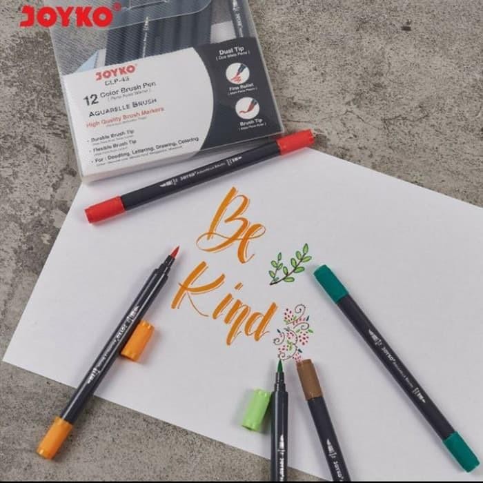 

Joyko Aquarelle Color Brush Pen Pena Kuas Clp-43 12 Warna