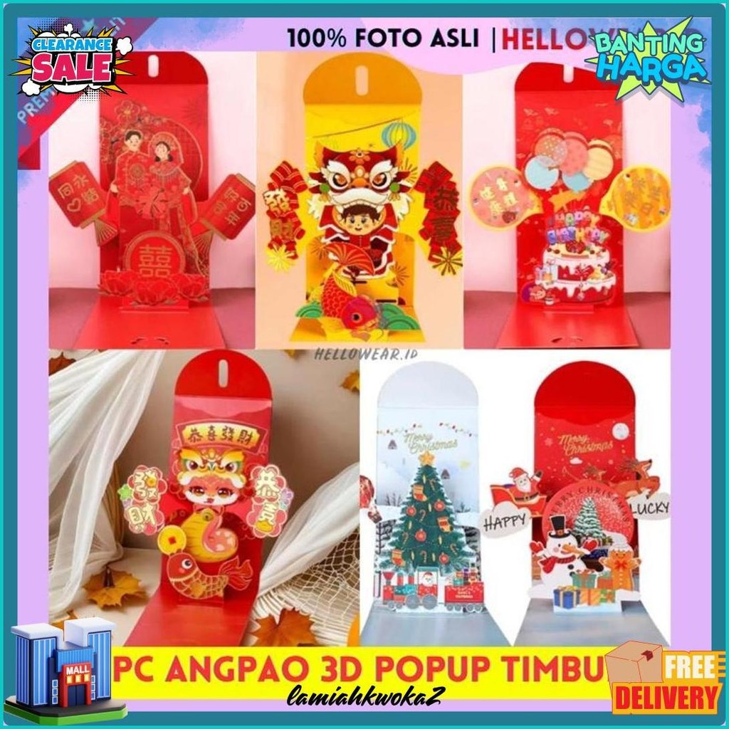 

1Pc Angpao Ular 3D Angpao Natal Kartu Christmas Naga Sangjit Wedding Ulangtahun Imlek 2025 3D 4D 5D Hongpao Cny Imlek Happy Birthday Wedding (6.6)