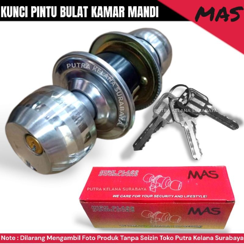Kebutuhan Dapur Kunci Bulat Mas / Kunci Pintu Bulat Kamar Mandi / Slot Pintu Bulat WC