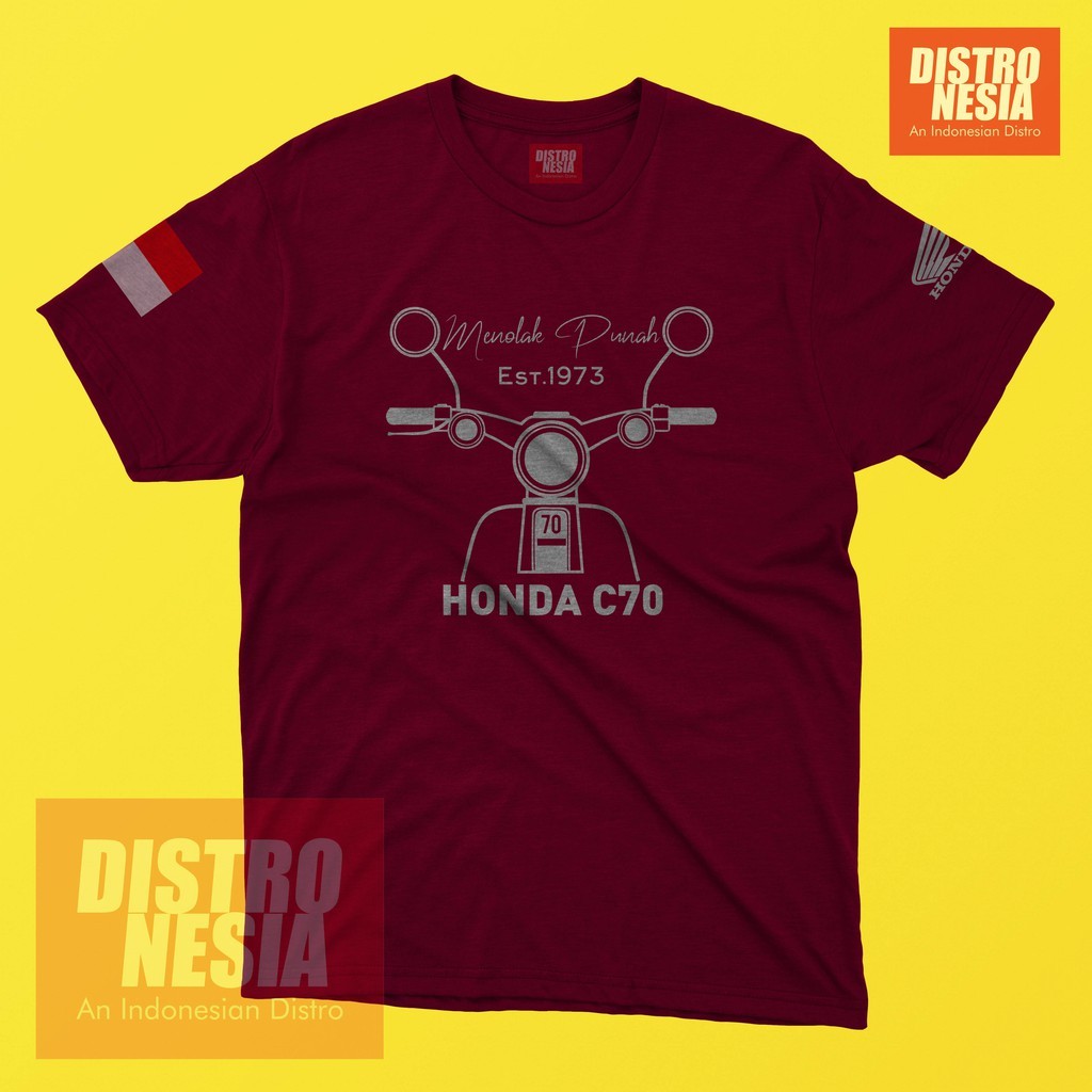 KAOS C70 INDONESIA BAJU HONDA CLASSIC MENOLAK PUNAH