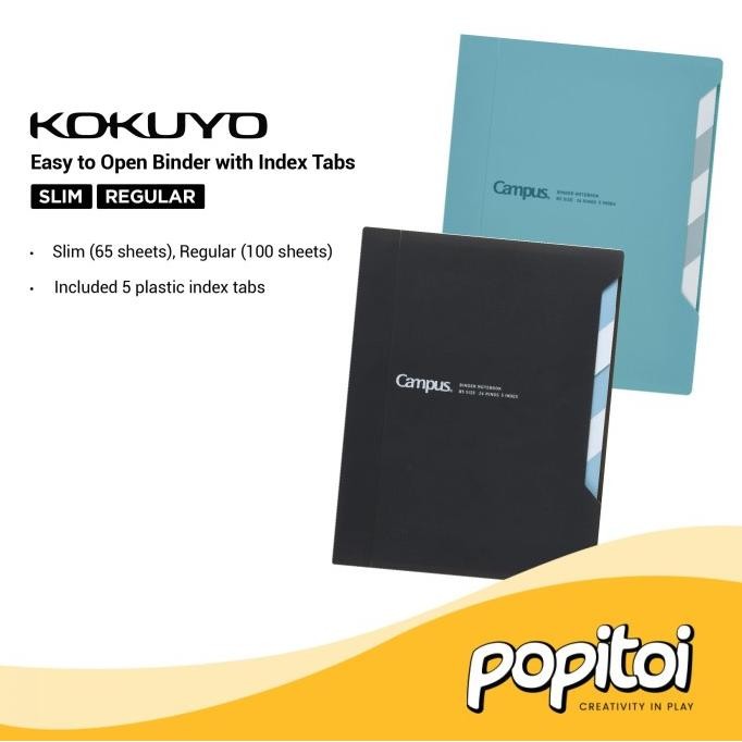 

TERMURAH - Kokuyo Easy to Open Loose Leaf Binder w Index Tabs Aesthetic Slim