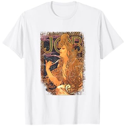 Kaos Ilustrasi Wanita Alphonse Mucha JOB Art Nouveau Vintage |rEiSyYDB|