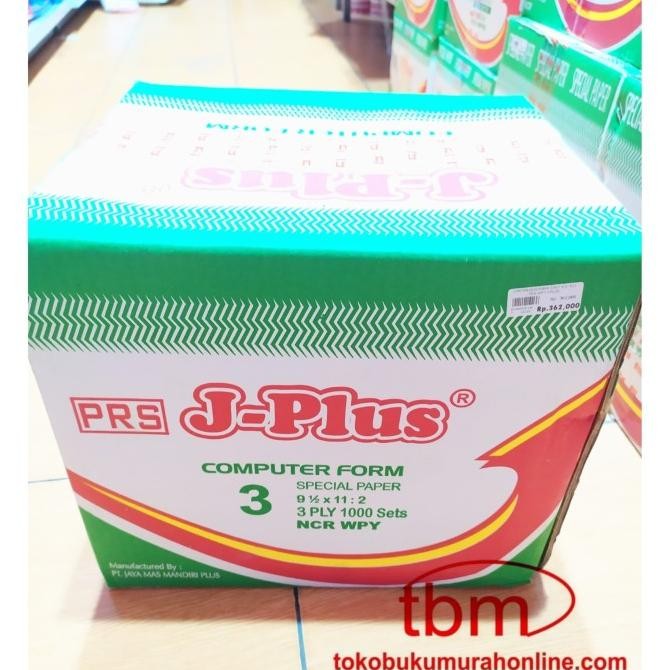 

TERBARU - GOSEND!!! CONTINOUS FORM J-PLUS 3PLY 91/2 X 11 : 2 PRS