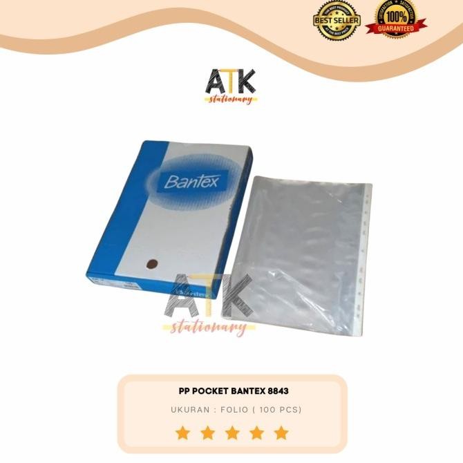 

TERMURAH - Plastik PP Pocket File Folio Bantex 8843 F4 Isi 100 Lembar atk