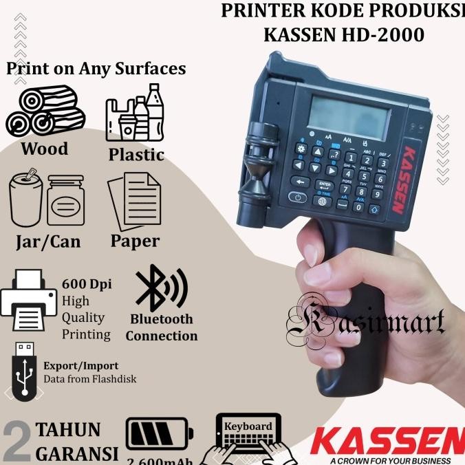 MESIN PENCETAK TANGGAL PRODUKSI EXPIRED DATE KASSEN HD2000 HK200 ORIGINAL DAN TERPERCAYA