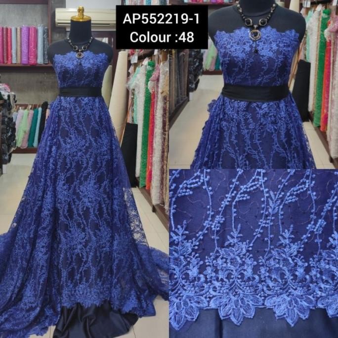 populer] Kain Tile Brokat Akar Salur AP552219-1 Biru