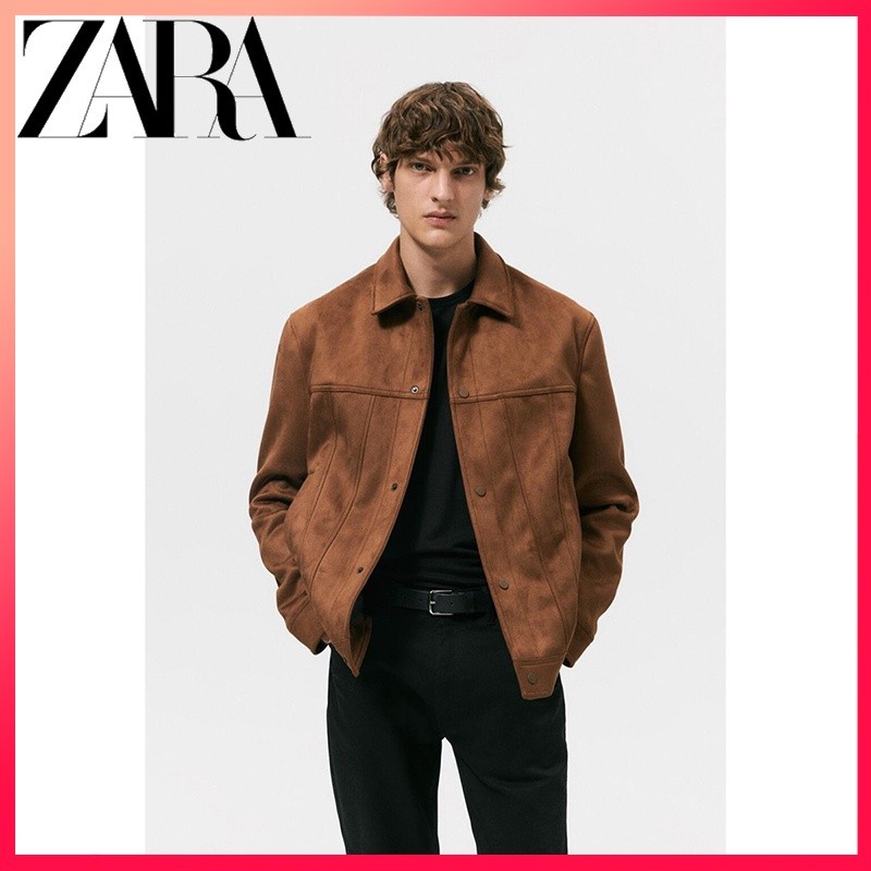 ZARA suede pria baru Jaket kerja bertekstur |poNFK0FX|