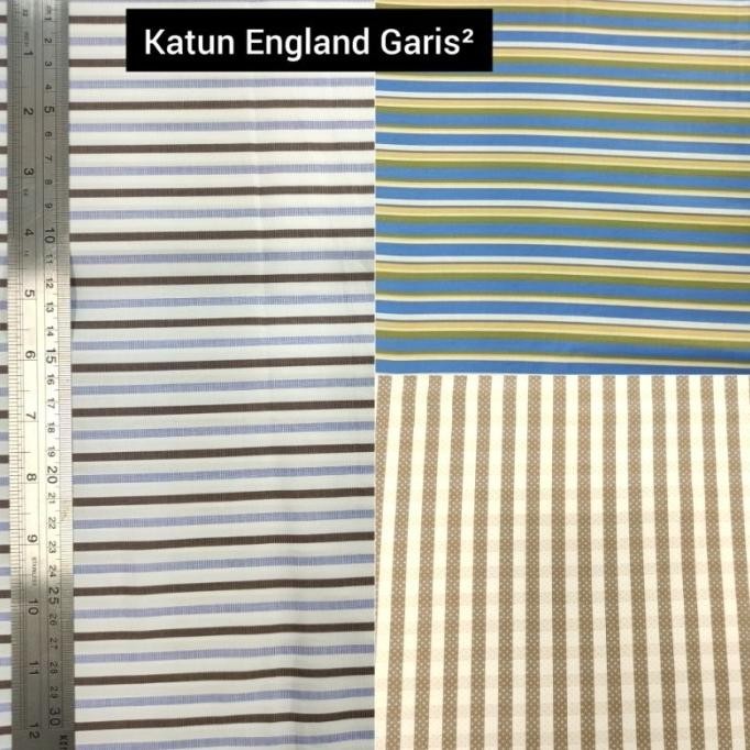 +++++] Kain Hem kemeja Shirting Katun England Garis2