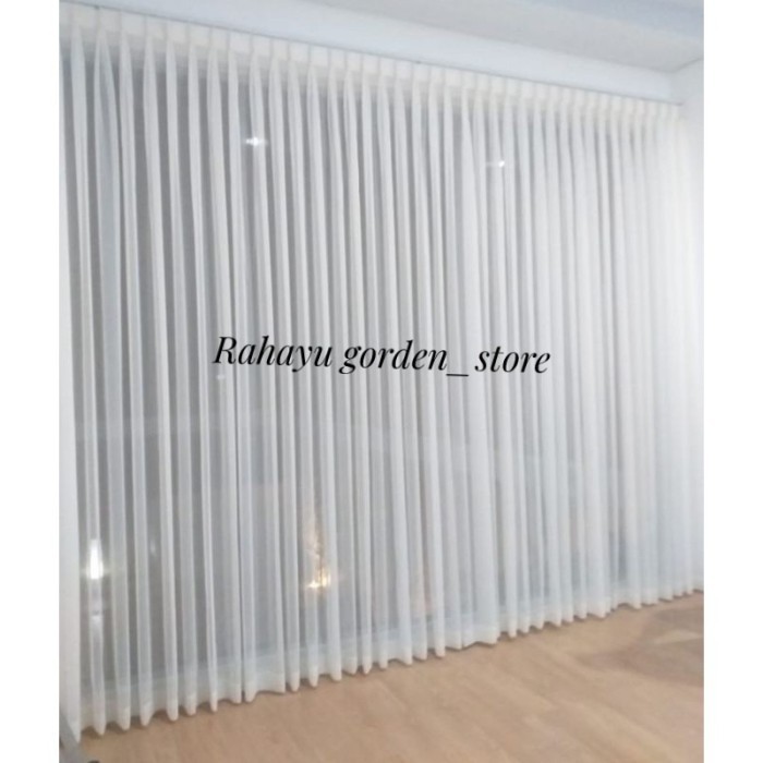 TERLARIS Vitrase Gorden Polos Putih L 200 x T 250 Gorden Vitrase Putih Polos - Putih, L. 100 x T. 23