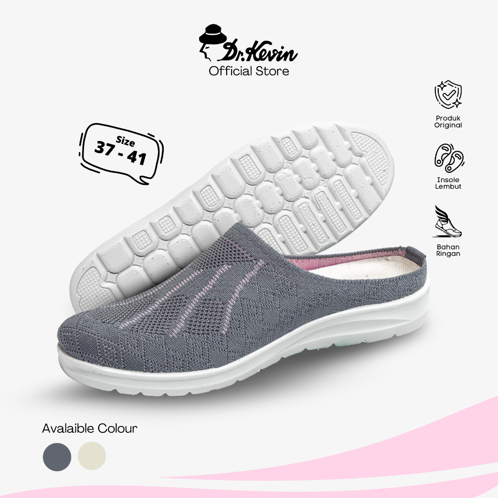 SEPATU SANDAL WANITA  Dr. Kevin Sepatu Sandal Wanita Mules Sneakers Slip On Flyknit 579-001
