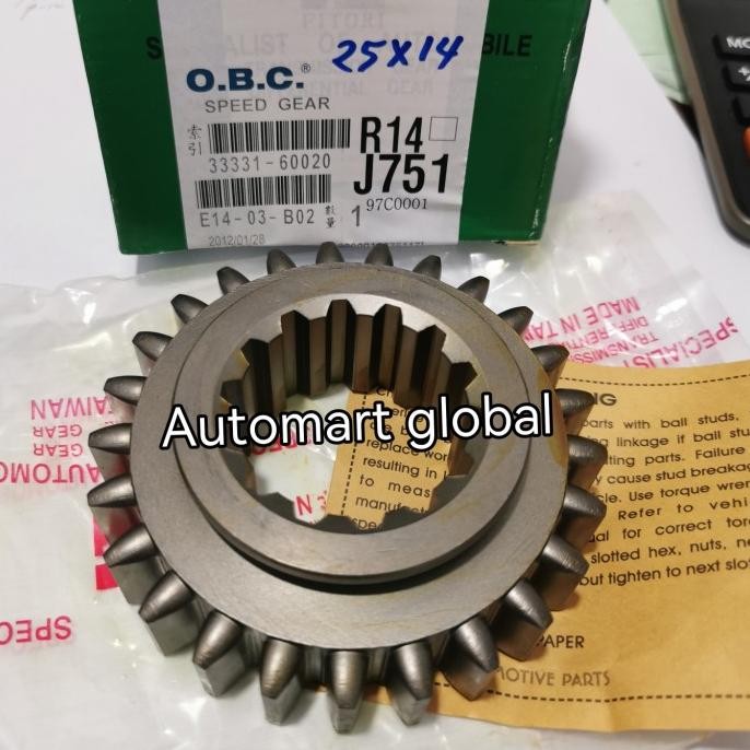 GEAR SPEED GIGI 1 TOYOTA HARDTOP 2F 33331-60020 25X14T ORIGINAL