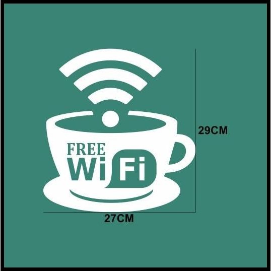 

TERMURAH CUTTING STICKER FREE WIFI GELAS CANGKIR COFFEE KOPI CAFE WARKOP 27X29C !!!!!!
